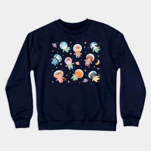 animals astronaut collection Crewneck Sweatshirt